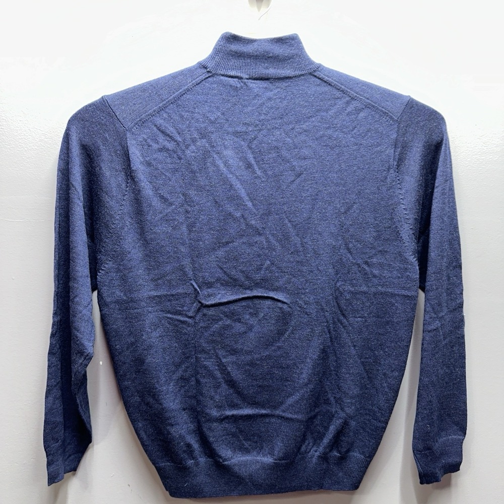 Jos A Bank Signature Collection Mens Large Navy Blue 100% Merino Wool Mock Neck